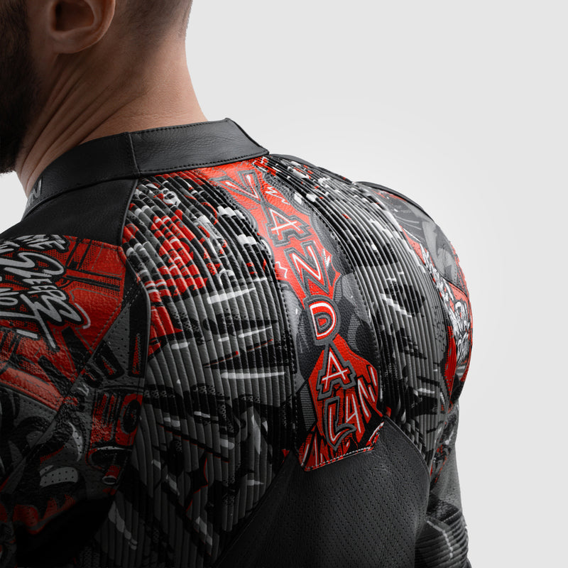 Rebelhorn Vandal 2 Cruze Leather Jacket Black / Dark Grey / Red FREE UK Delivery, FREE 365 Day Returns | Moto Central