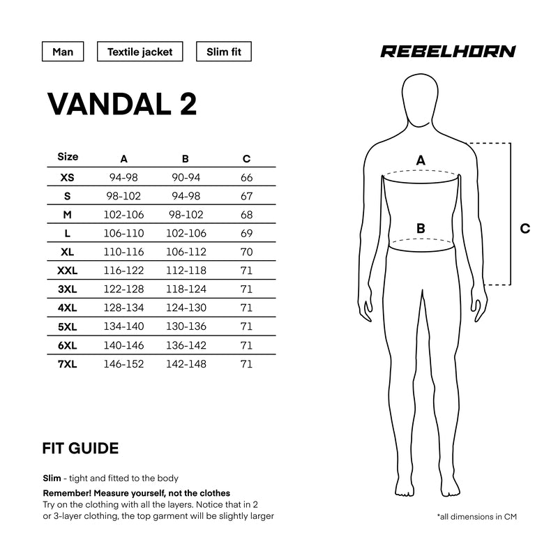 Rebelhorn Vandal 2 Textile Jacket Black FREE UK Delivery, FREE 365 Day Returns | Moto Central