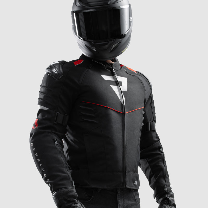Rebelhorn Vandal 2 Textile Jacket Black / Red FREE UK Delivery, FREE 365 Day Returns | Moto Central