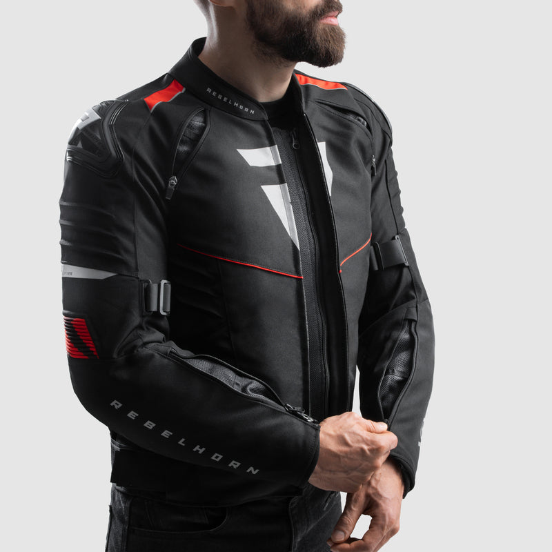 Rebelhorn Vandal 2 Textile Jacket Black / Red FREE UK Delivery, FREE 365 Day Returns | Moto Central