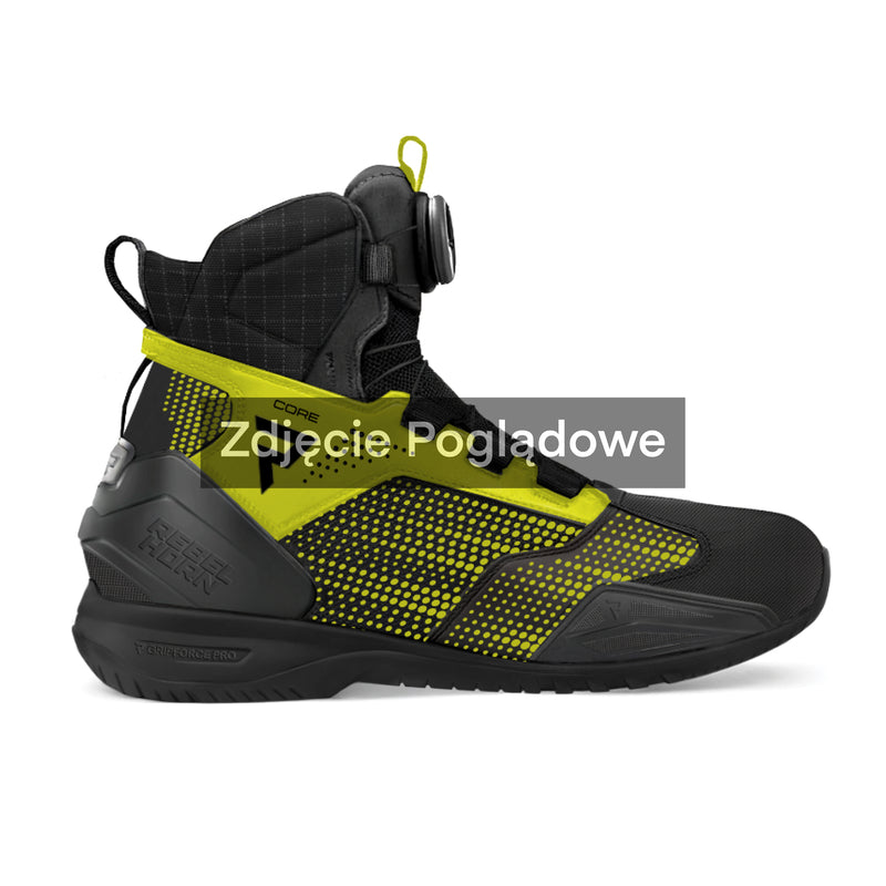 Rebelhorn Core Boots Black / Fluo Yellow FREE UK Delivery, FREE 365 Day Returns | Moto Central