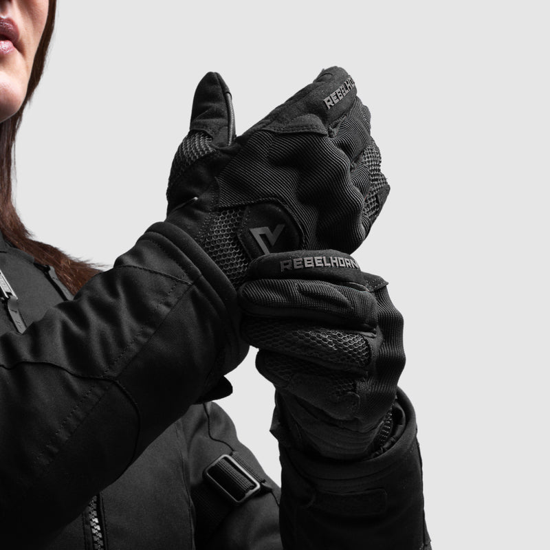 Rebelhorn Core Ladies Gloves Black FREE UK Delivery, FREE 365 Day Returns | Moto Central