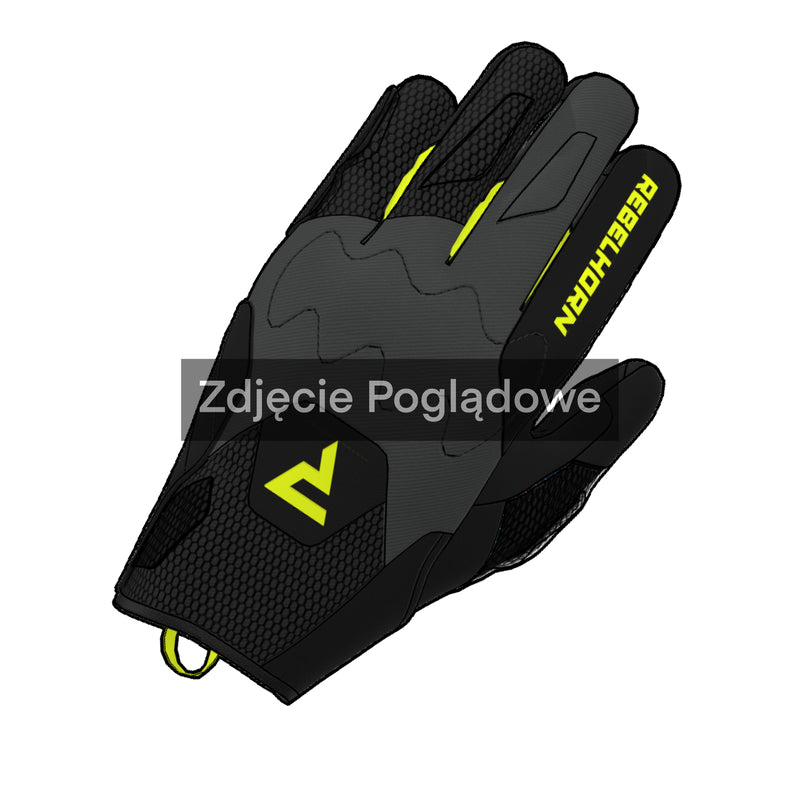 Rebelhorn Core Ladies Gloves Black / Grey / Fluo Yellow FREE UK Delivery, FREE 365 Day Returns | Moto Central