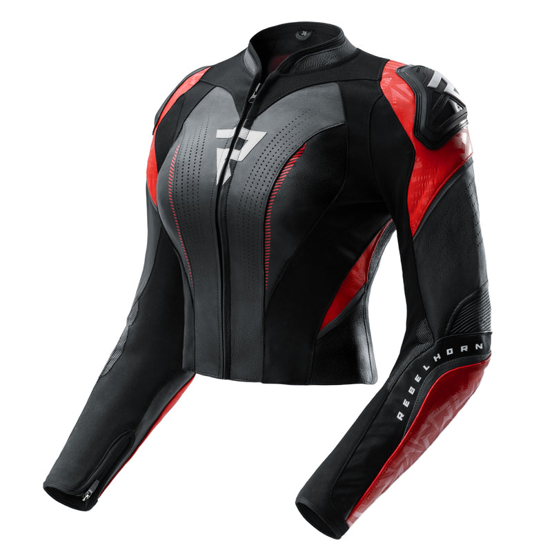 Rebelhorn Diva RS Ladies Leather Jacket Black / Red FREE UK Delivery, FREE 365 Day Returns | Moto Central