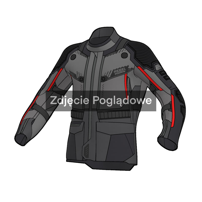 Rebelhorn Patrol 2 Textile Jacket Black / Dark Grey / Red FREE UK Delivery, FREE 365 Day Returns | Moto Central