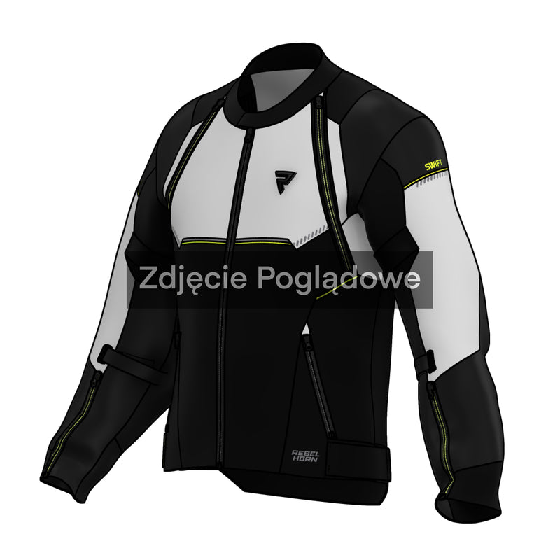 Rebelhorn Swift Textile Jacket Light Grey / Fluo Yellow FREE UK Delivery, FREE 365 Day Returns | Moto Central