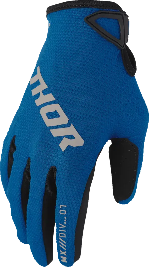 Thor Ridemode Static Youth Textile Gloves Blue - FREE UK Shipping, FREE 365 Day Returns | Moto Central