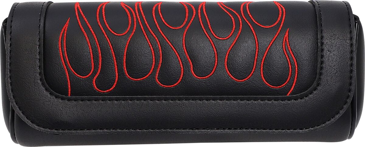 Saddlemen Highwayman Tattoo Flame Tool Bag Black / Red - 14cm H x 10cm D x 30.5cm W