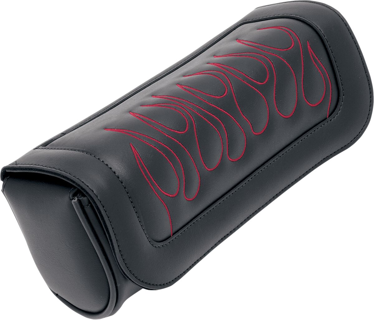 Saddlemen Highwayman Tattoo Flame Tool Bag Black / Dark Red - 14cm H x 10cm D x 30.5cm W