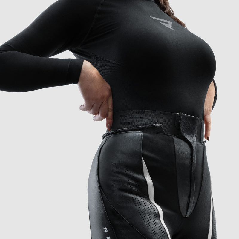 Rebelhorn Diva Ladies Leather Trouser Black / White FREE UK Delivery, FREE 365 Day Returns | Moto Central