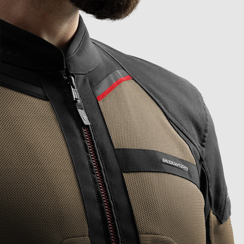 Rebelhorn Scandal 3 Textile Jacket Desert / Black / Red FREE UK Delivery, FREE 365 Day Returns | Moto Central