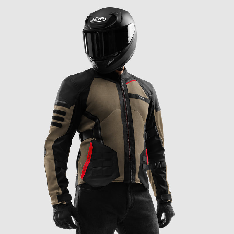 Rebelhorn Scandal 3 Textile Jacket Desert / Black / Red FREE UK Delivery, FREE 365 Day Returns | Moto Central
