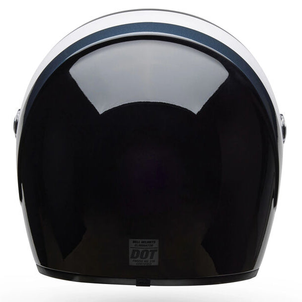 Bell Eliminator Menace Gloss ECE 22.06 Black / White full-face motorcycle helmet, rear view