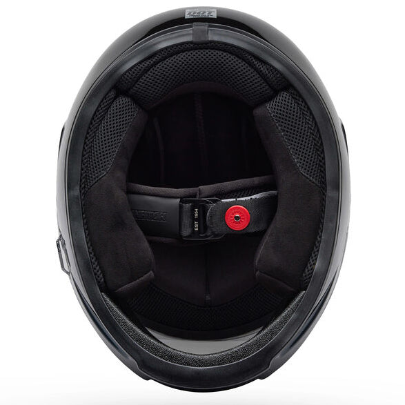 Bell Eliminator Menace Gloss ECE 22.06 Black / White full-face motorcycle helmet, interior lining view