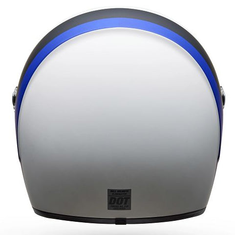 Bell Eliminator Menace ECE 22.06 Matt Blue / White full-face motorcycle helmet, rear view