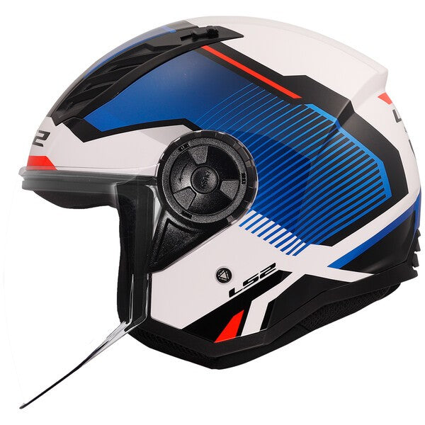 LS2 OF616 Airflow 2 Solar White / Blue / Red FREE UK Delivery, FREE 365 Day Returns | Moto Central