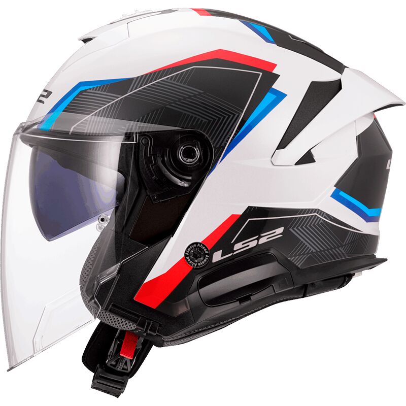 LS2 OF618 Verso 2 Open Face Helmet Air White / Blue / Red - FREE UK Shipping, FREE 365 Day Returns | Moto Central