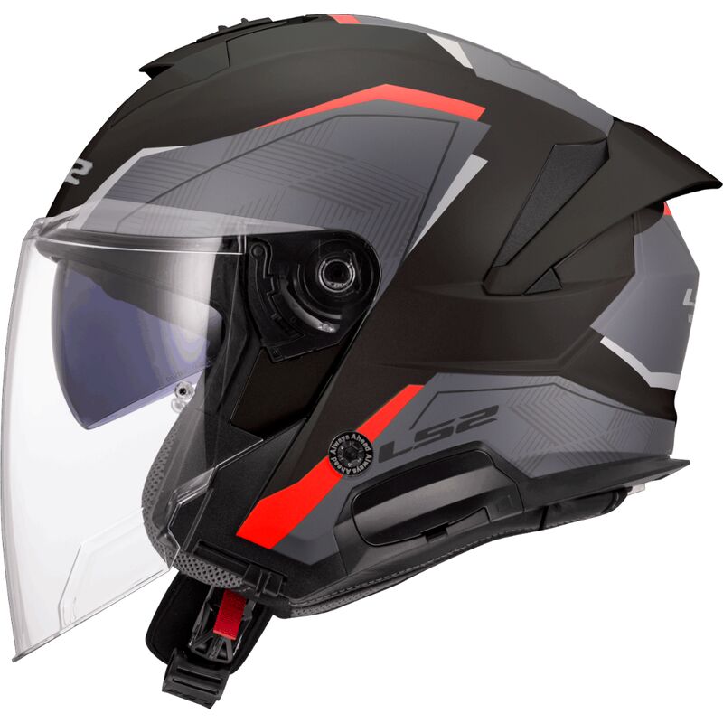 LS2 OF618 Verso 2 Open Face Helmet Air Black / Red - FREE UK Shipping, FREE 365 Day Returns | Moto Central