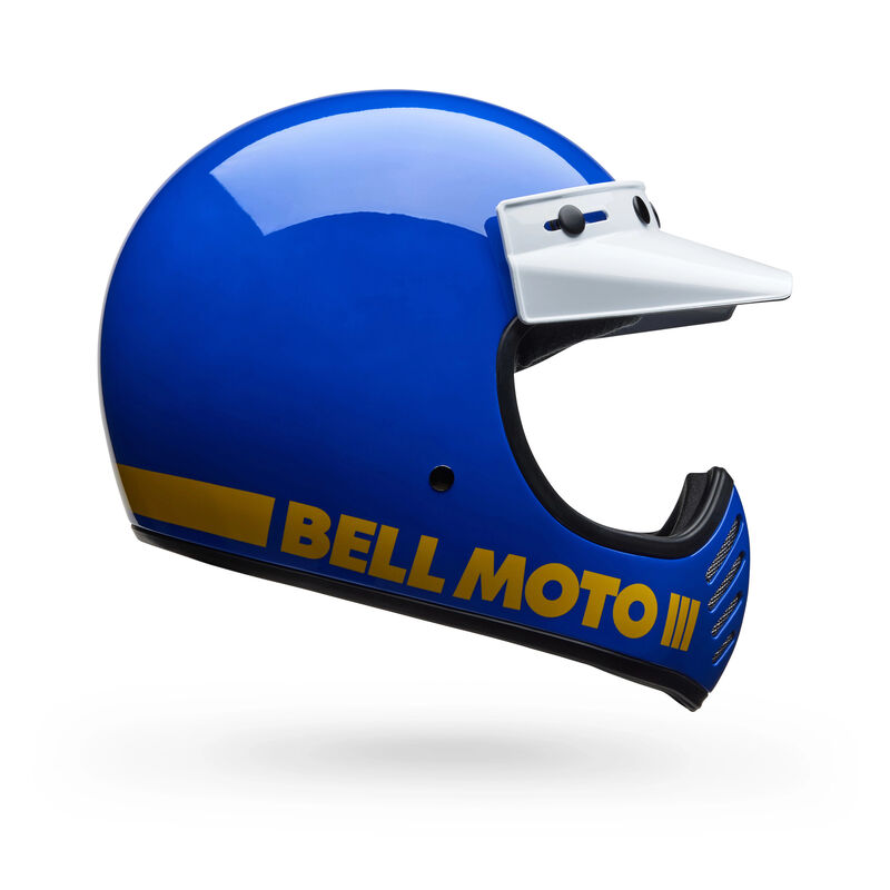 Bell Moto-3 Classic ECE 22.06 Gloss Blue  - FREE UK Shipping, FREE 365 Day Returns | Moto Central