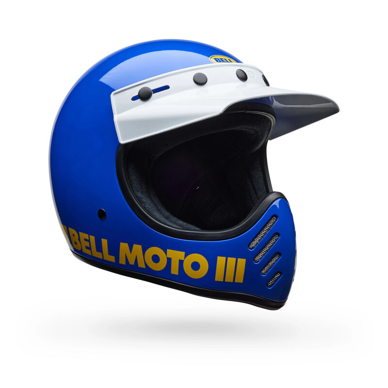 Bell Moto-3 Classic ECE 22.06 Gloss Blue  - FREE UK Shipping, FREE 365 Day Returns | Moto Central