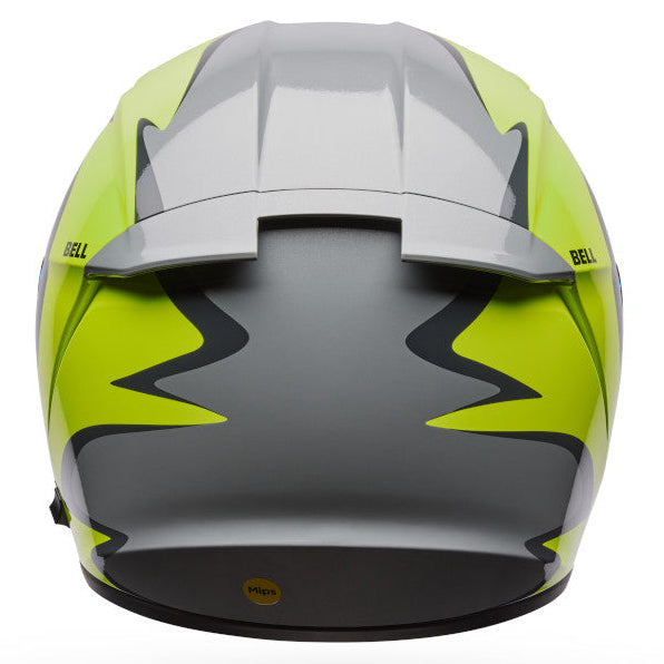 Bell Lithium MIPS Plus Fluid ECE 22.06 Fluo Yellow motorcycle helmet, rear view