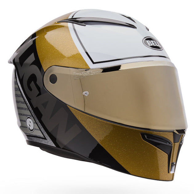 Bell Lithium MIPS Plus RSD Obis ECE 22.06 White / Gold - FREE UK Delivery, FREE 365 Day Returns | Moto Central