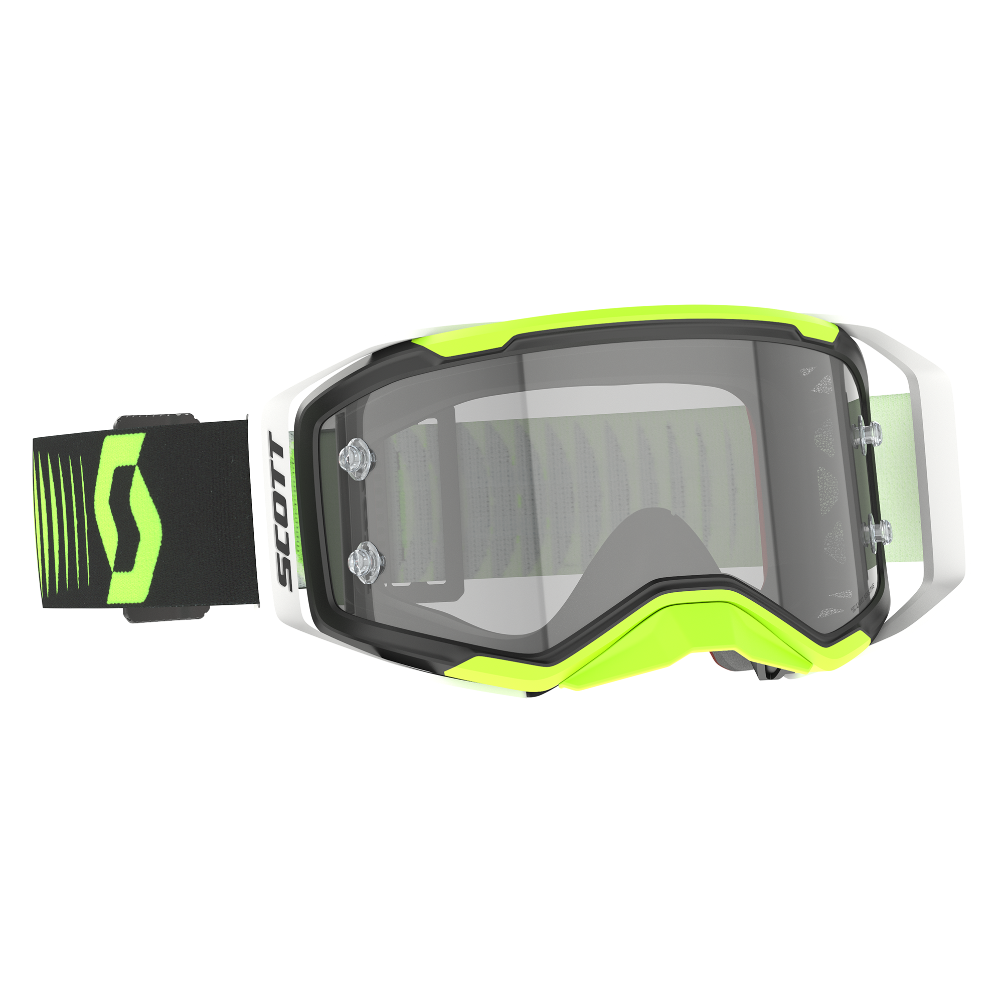 Scott Prospect 2.0 LS MX Goggles Doppler Light Grey / Black / Neon Green - FREE UK Shipping, FREE 365 Day Returns | Moto Central