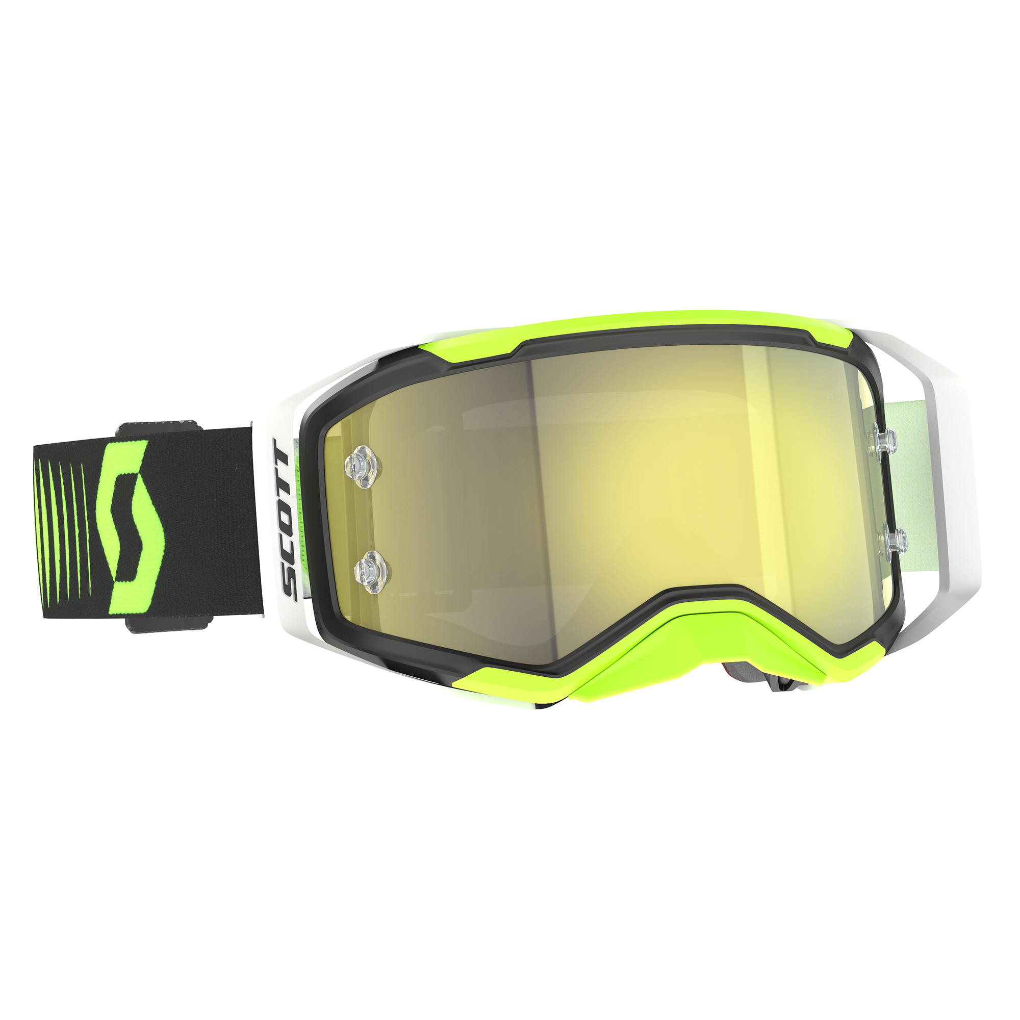 Scott Prospect 2.0 Chrome MX Goggles Doppler Yellow / Black / Neon Green - FREE UK Shipping, FREE 365 Day Returns | Moto Central