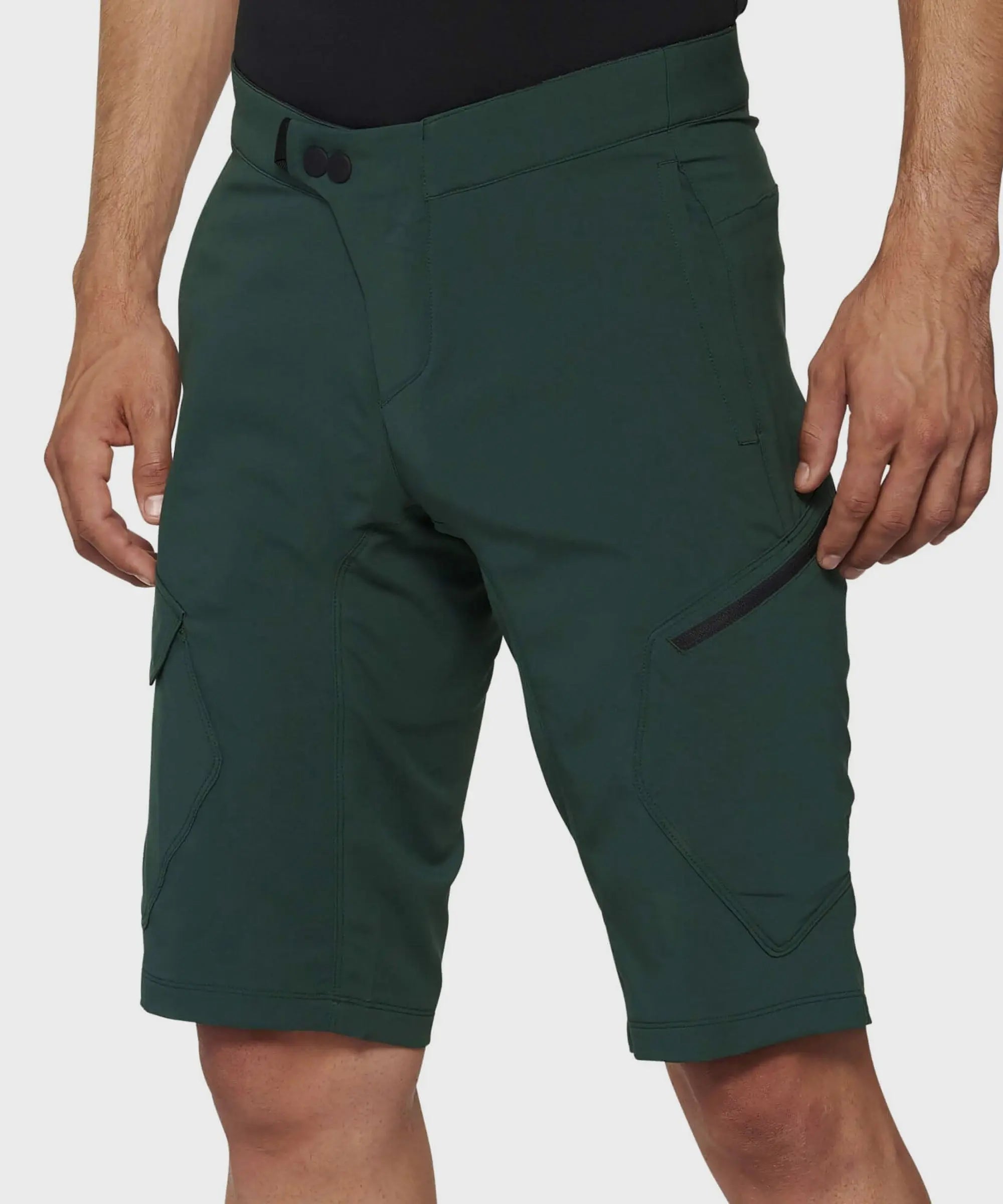 100% Ridecamp Shorts Forest Green - FREE UK Shipping, FREE 365 Day Returns | Moto Central