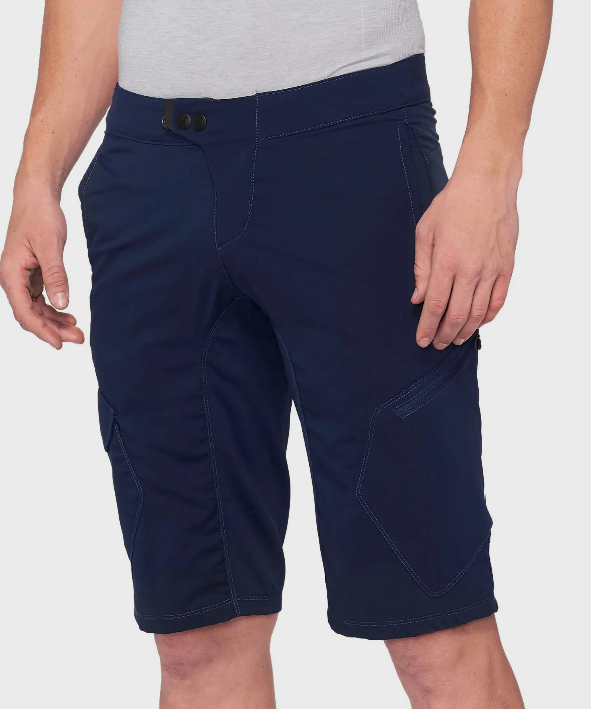 100% Ridecamp Shorts Navy - FREE UK Shipping, FREE 365 Day Returns | Moto Central