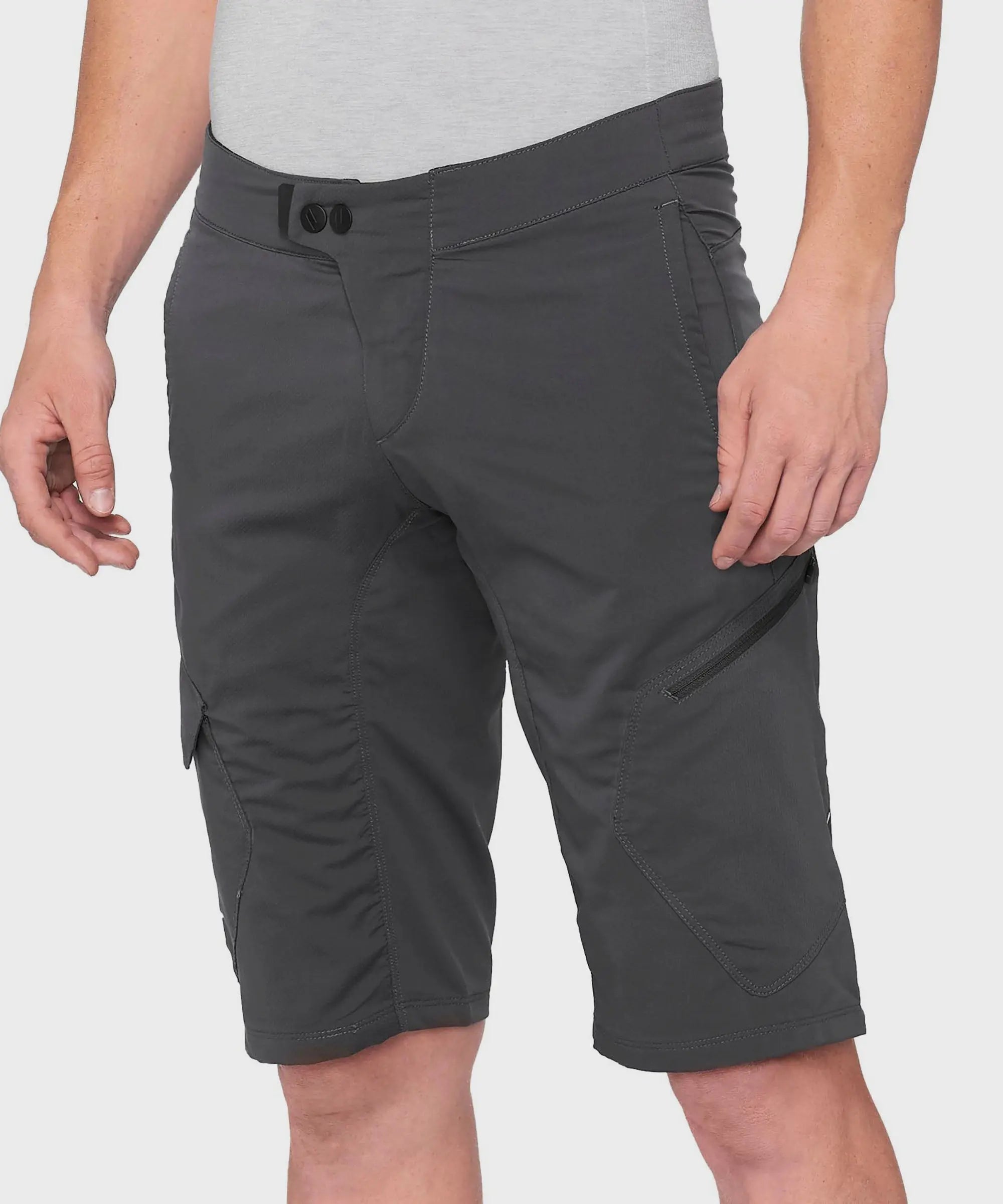 100% Ridecamp Shorts Charcoal - FREE UK Shipping, FREE 365 Day Returns | Moto Central