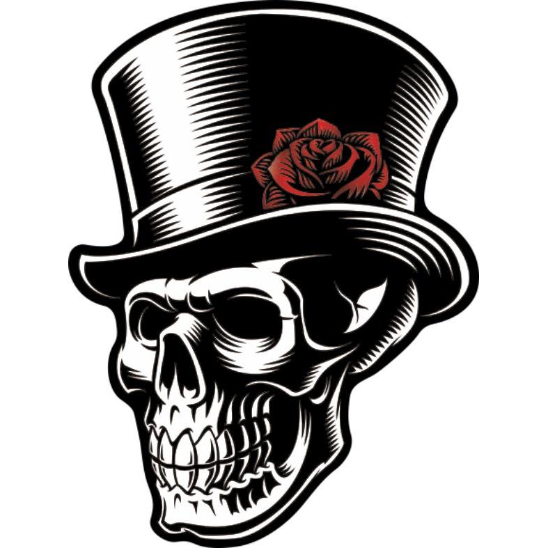 One Design Flat 5032P UV Label White Skull