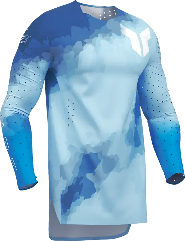 Thor Sportmode Carbon Jersey Electric Blue / Powder Blue - FREE UK Shipping, FREE 365 Day Returns | Moto Central