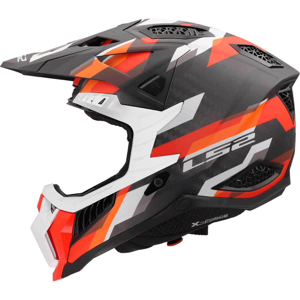 LS2 MX703 X-Force Carbon Phantom Orange / Red FREE UK Delivery, FREE 365 Day Returns | Moto Central