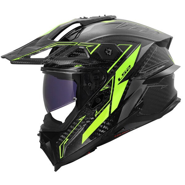 LS2 MX707 Explorer Evo Carbon Arrow Hi-Viz Yellow FREE UK Delivery, FREE 365 Day Returns | Moto Central