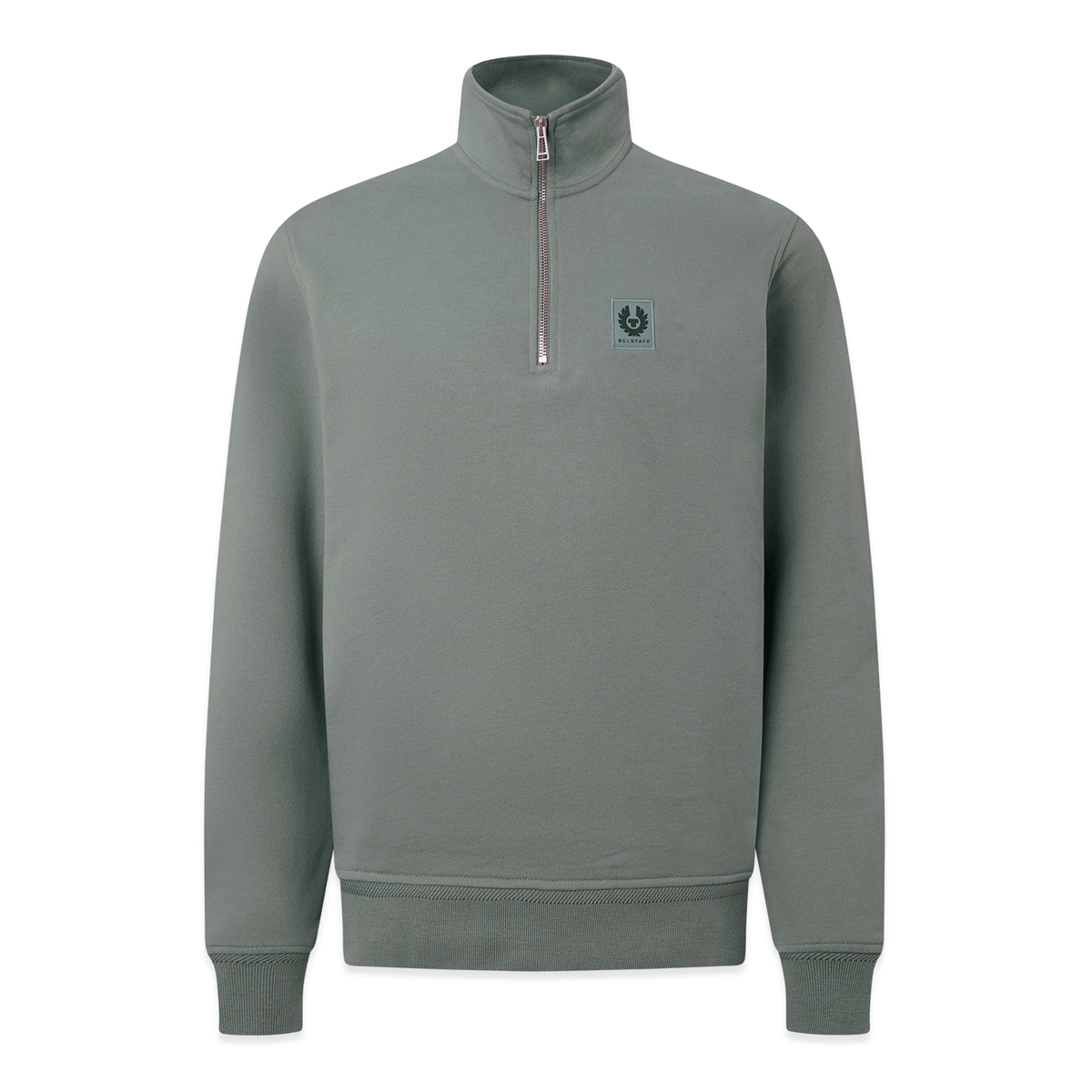 Belstaff Quarter Zip Sweatshirt Atlantic Grey FREE UK Delivery, FREE 365 Day Returns | Moto Central