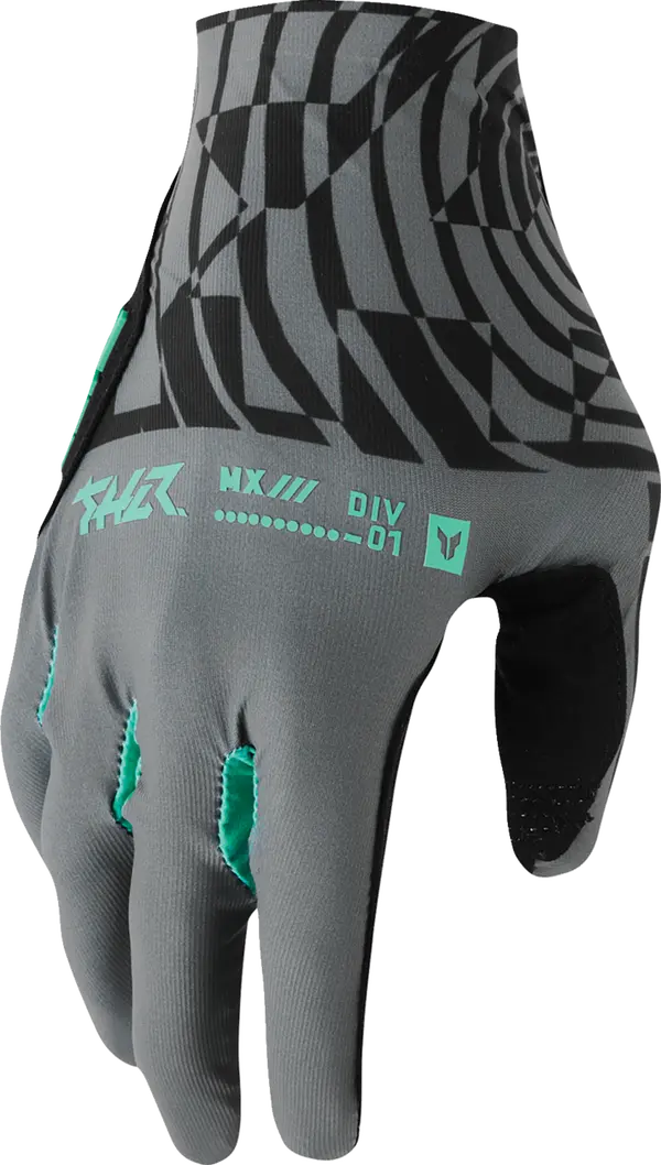 Thor Sportmode Mind Control Textile Gloves Black / Charcoal / Aqua - FREE UK Shipping, FREE 365 Day Returns | Moto Central