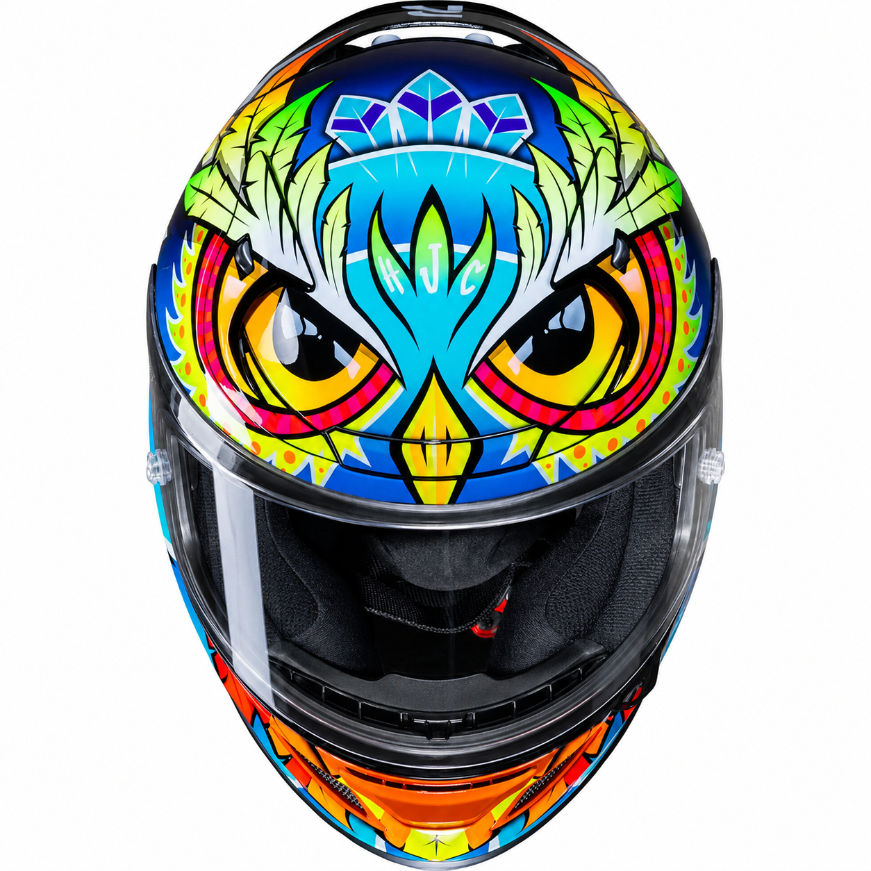 HJC RPHA 12 Spasso MC3H Blue, alternate full-face motorcycle helmet angle on white background