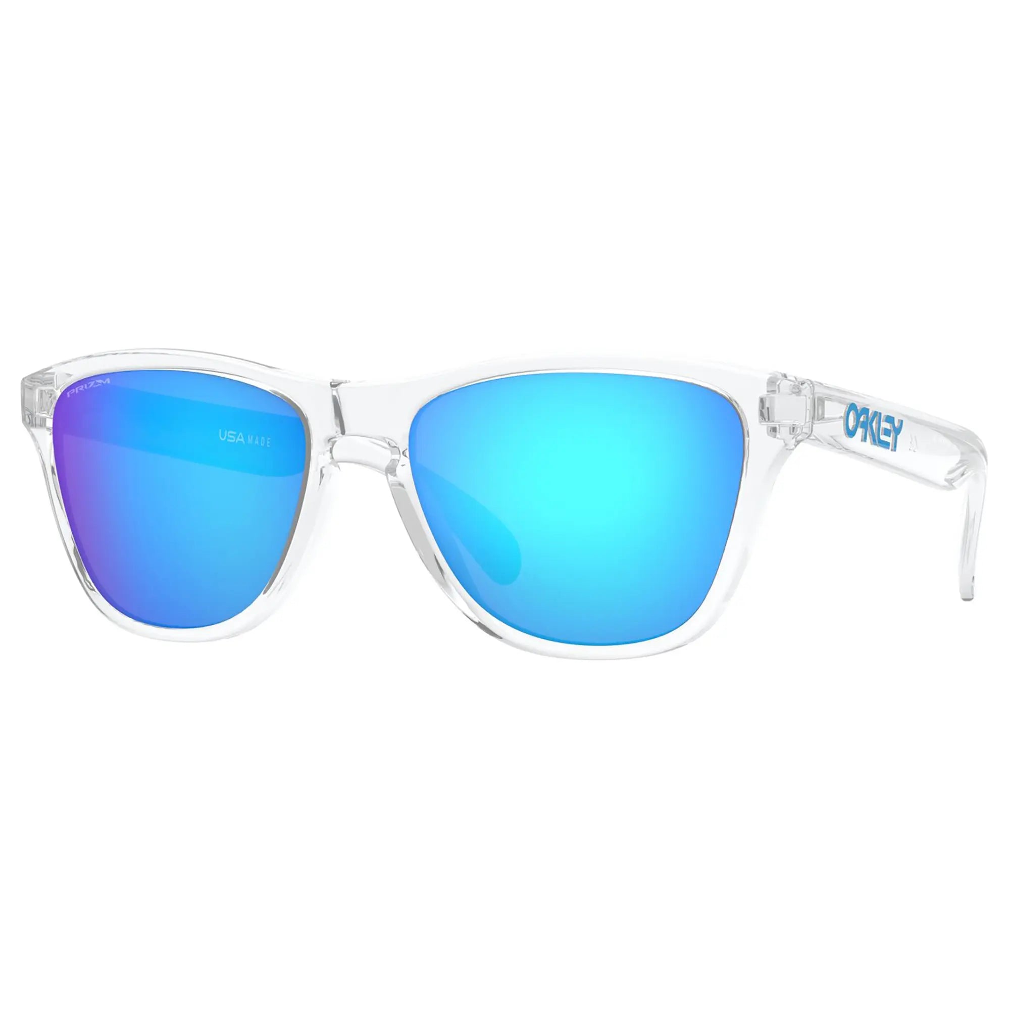 Oakley Frogskins XS Youth Sunglasses Clear / Sapphire Prizm Lens - FREE UK Shipping, FREE 365 Day Returns | Moto Central