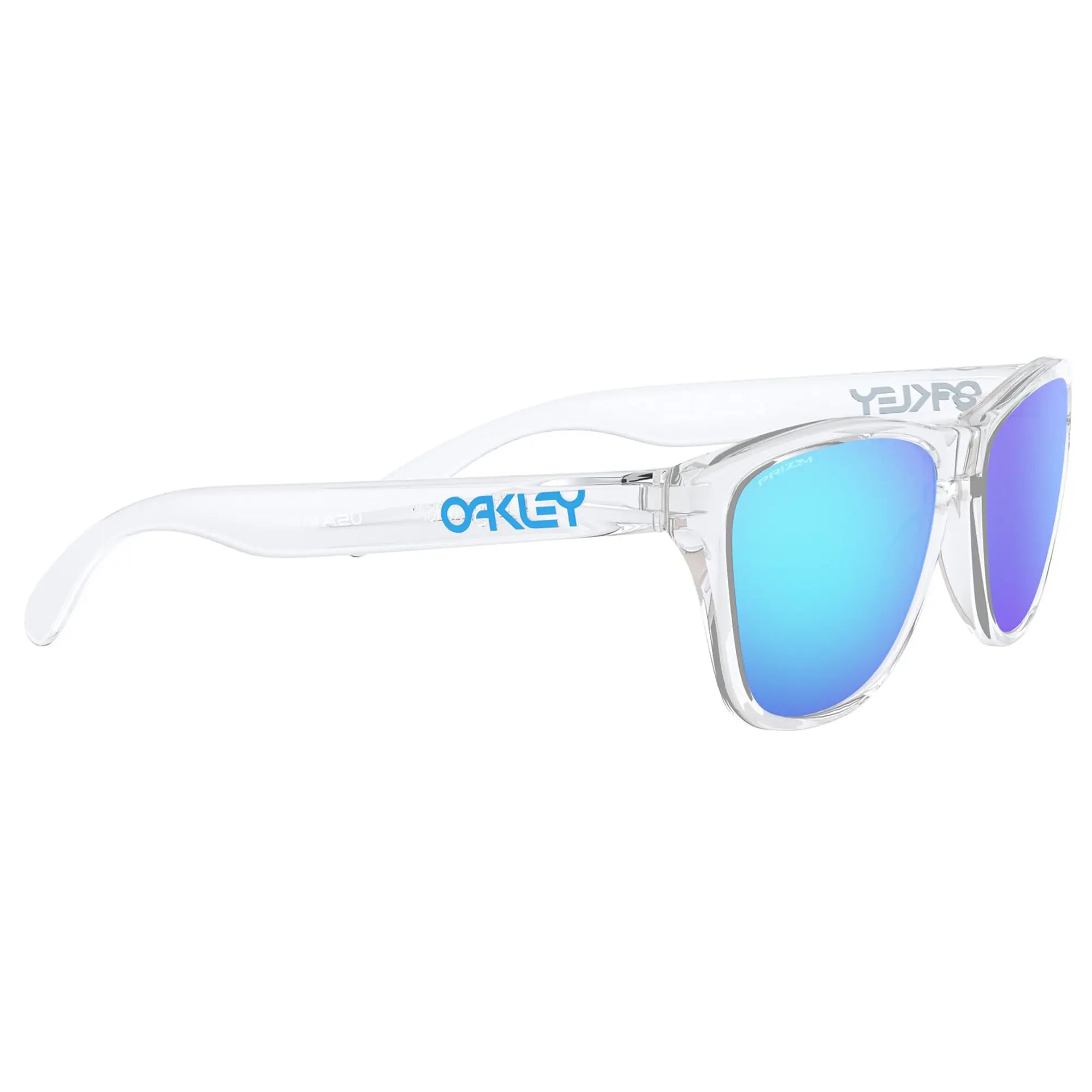Oakley Frogskins XS Youth Sunglasses Clear / Sapphire Prizm Lens - FREE UK Shipping, FREE 365 Day Returns | Moto Central