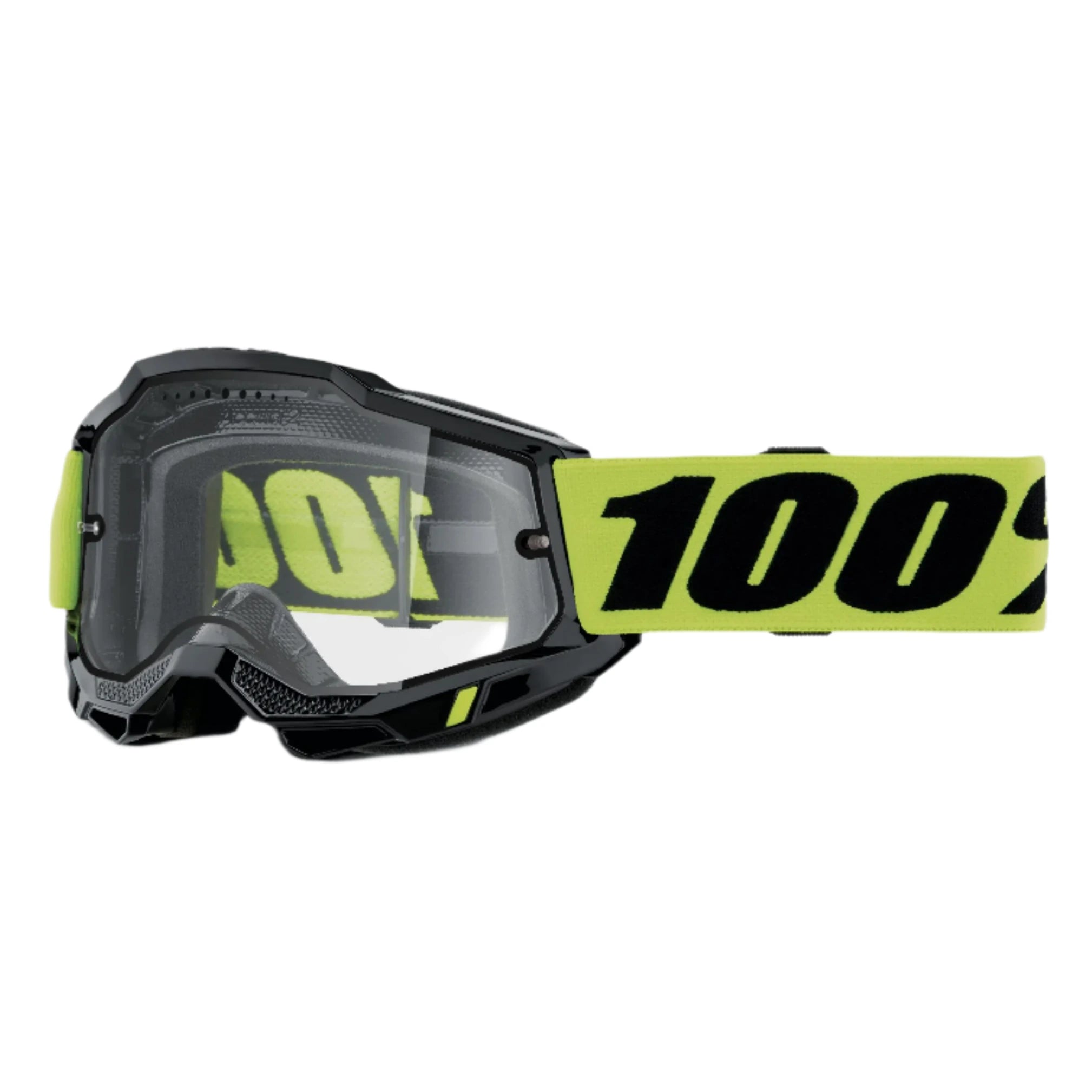 100% Accuri 2 Enduro MTB Cycle Goggles Neon Yellow / Clear Lens