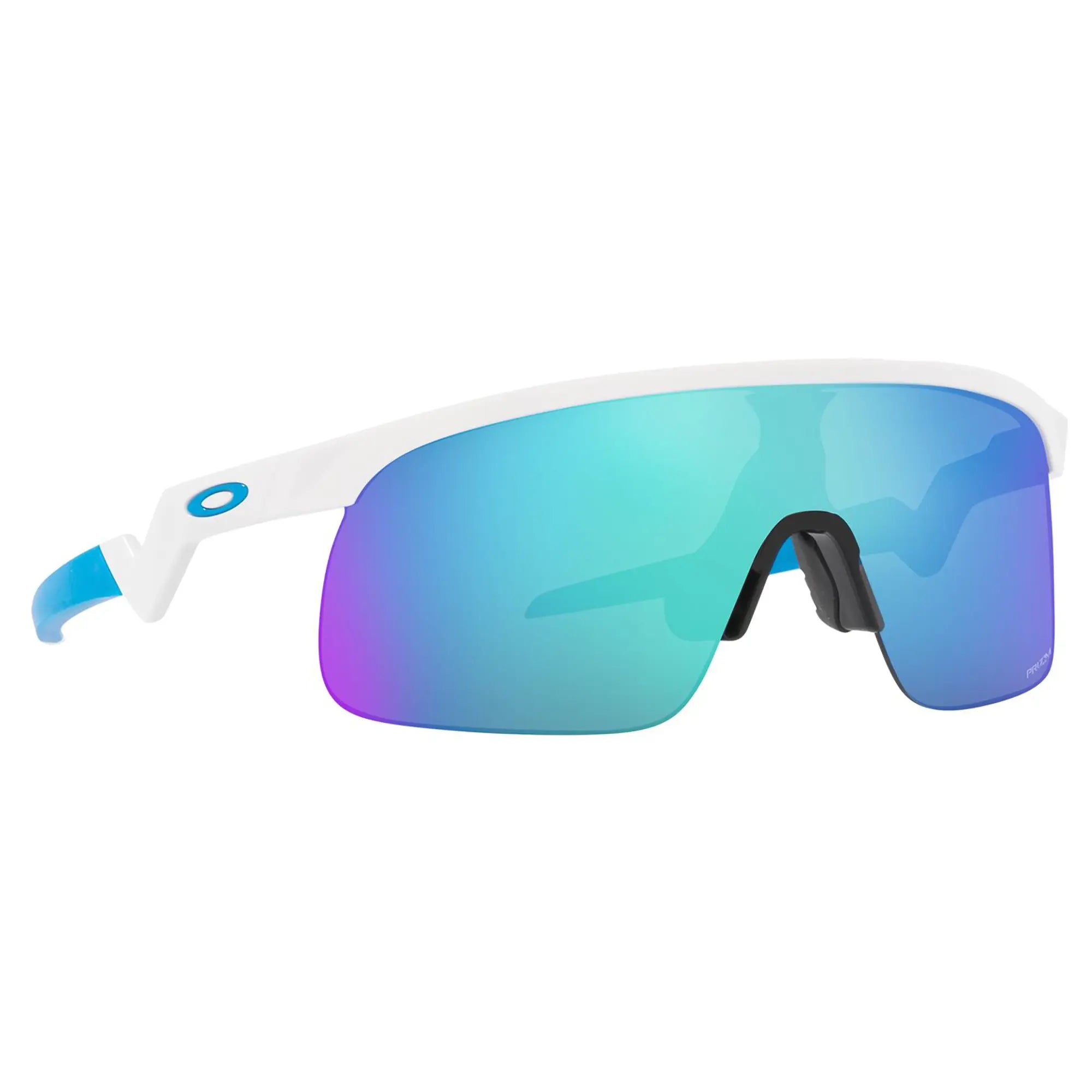 Oakley Resistor Youth Sunglasses Polished White / Prizm Sapphire Lens - FREE UK Shipping, FREE 365 Day Returns | Moto Central
