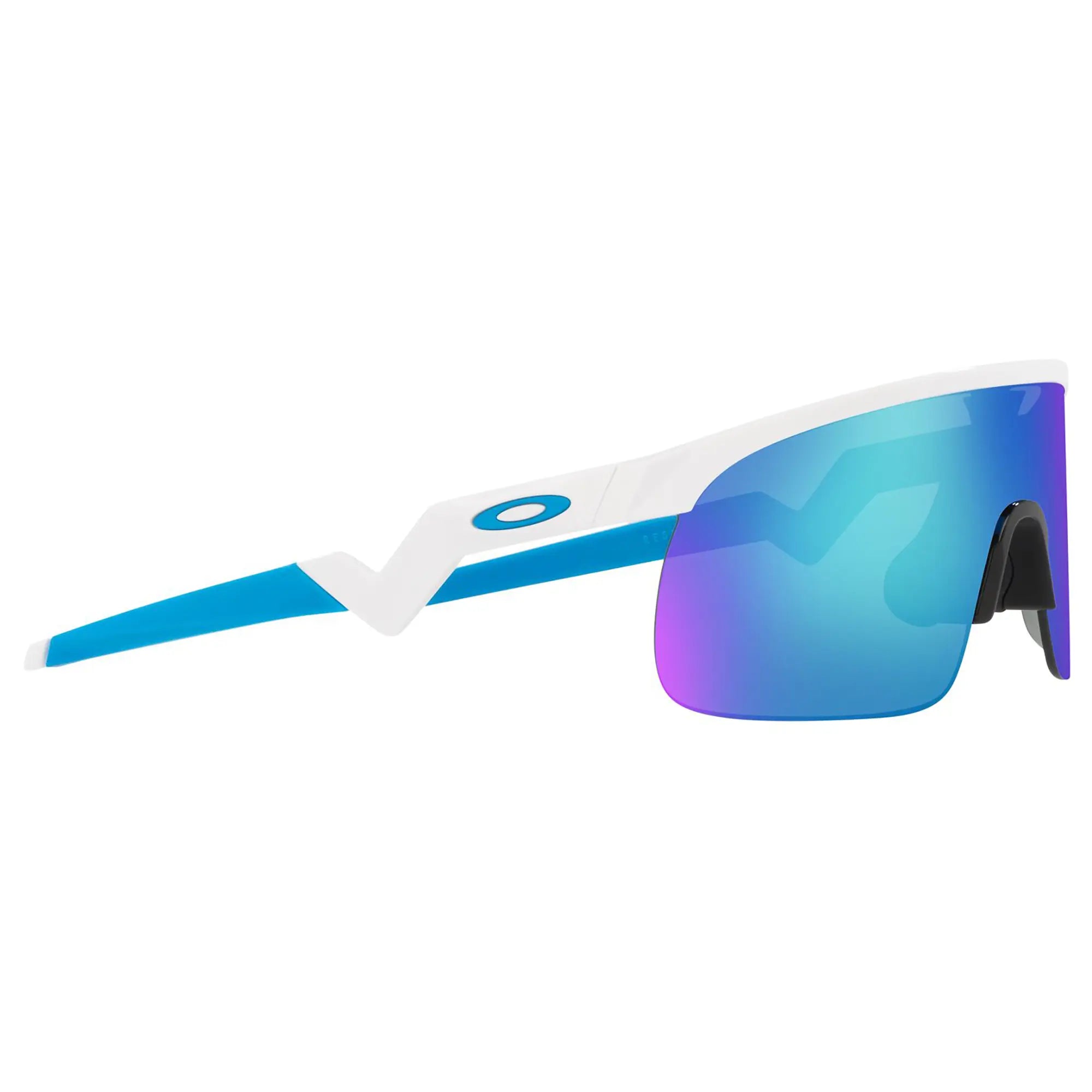 Oakley Resistor Youth Sunglasses Polished White / Prizm Sapphire Lens - FREE UK Shipping, FREE 365 Day Returns | Moto Central