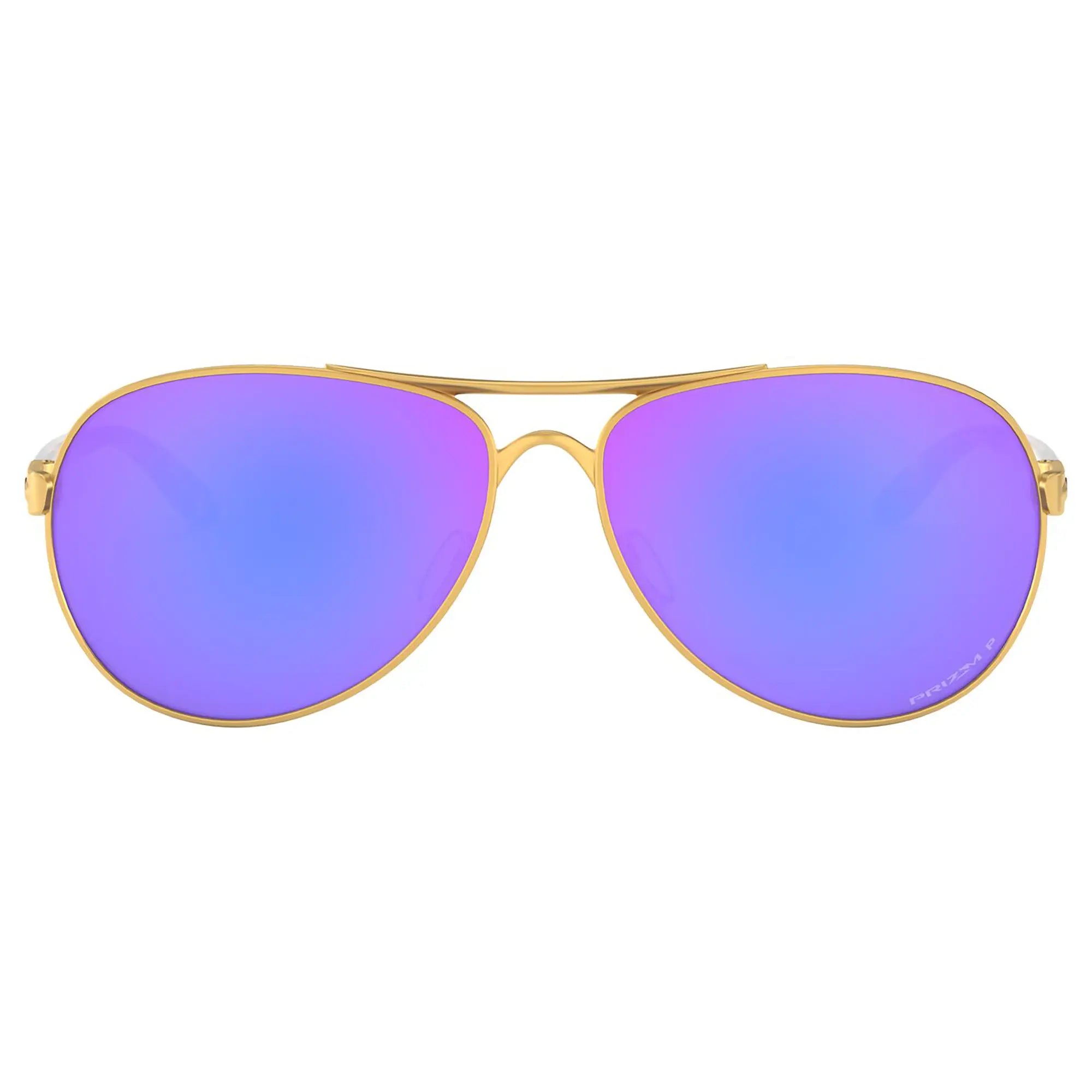 Oakley Feedback Ladies Sunglasses Satin Gold / Prizm Violet Polarized Lens - FREE UK Shipping, FREE 365 Day Returns | Moto Central