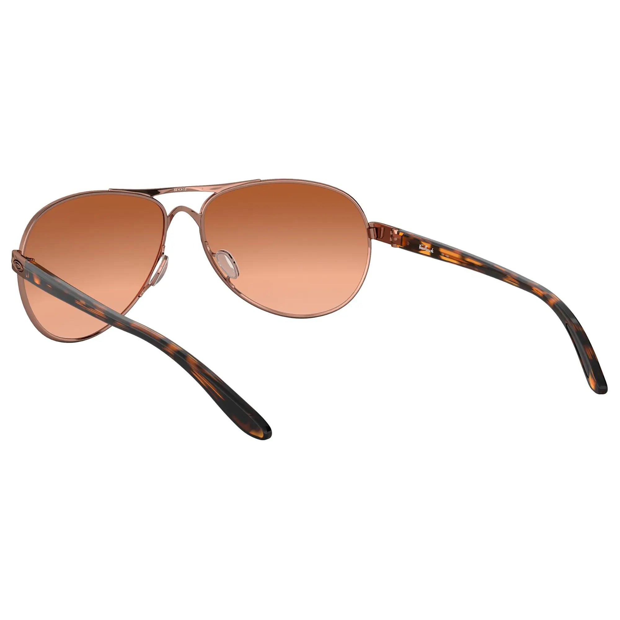 Oakley Feedback Ladies Sunglasses Rose Gold / VR50 Brown Gradient Lens - FREE UK Shipping, FREE 365 Day Returns | Moto Central