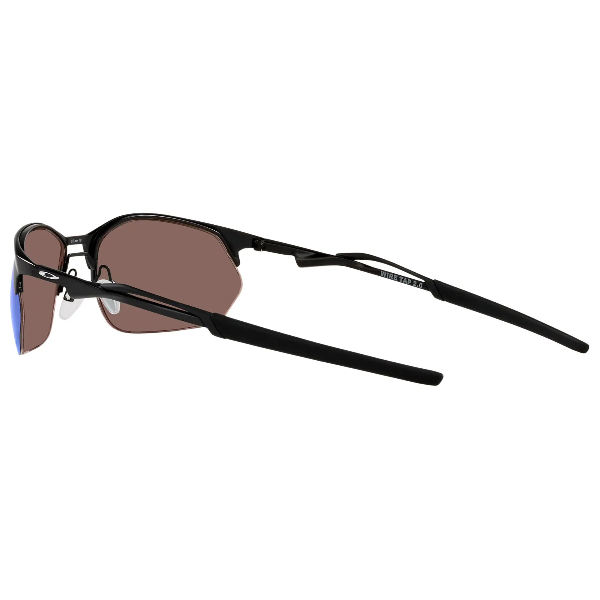 Oakley Wire Tap 2.0 Sunglasses Satin Black / Prizm Sapphire Lens - FREE UK Shipping, FREE 365 Day Returns | Moto Central