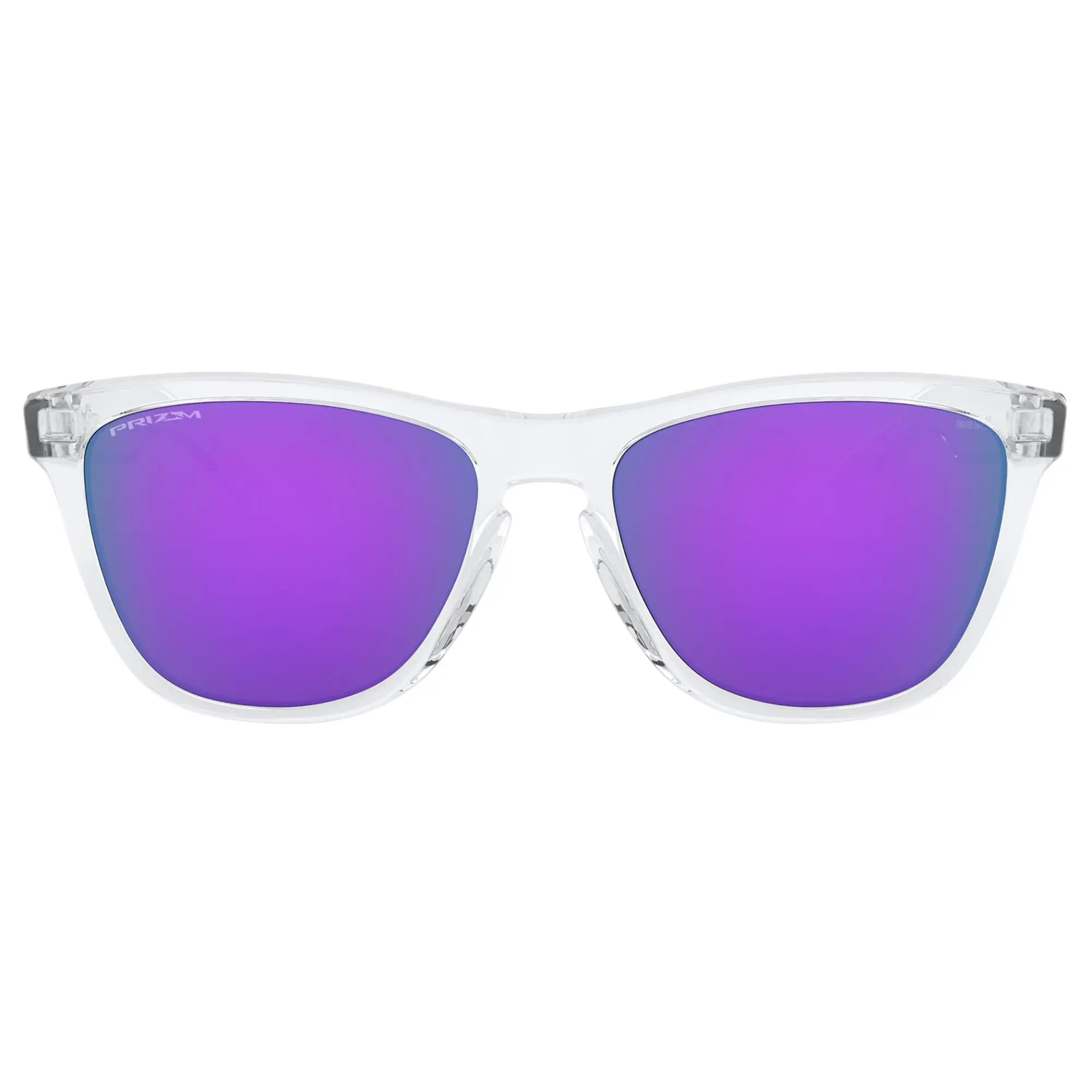 Oakley Frogskins Sunglasses Polished Clear / Prizm Violet Lens - FREE UK Shipping, FREE 365 Day Returns | Moto Central