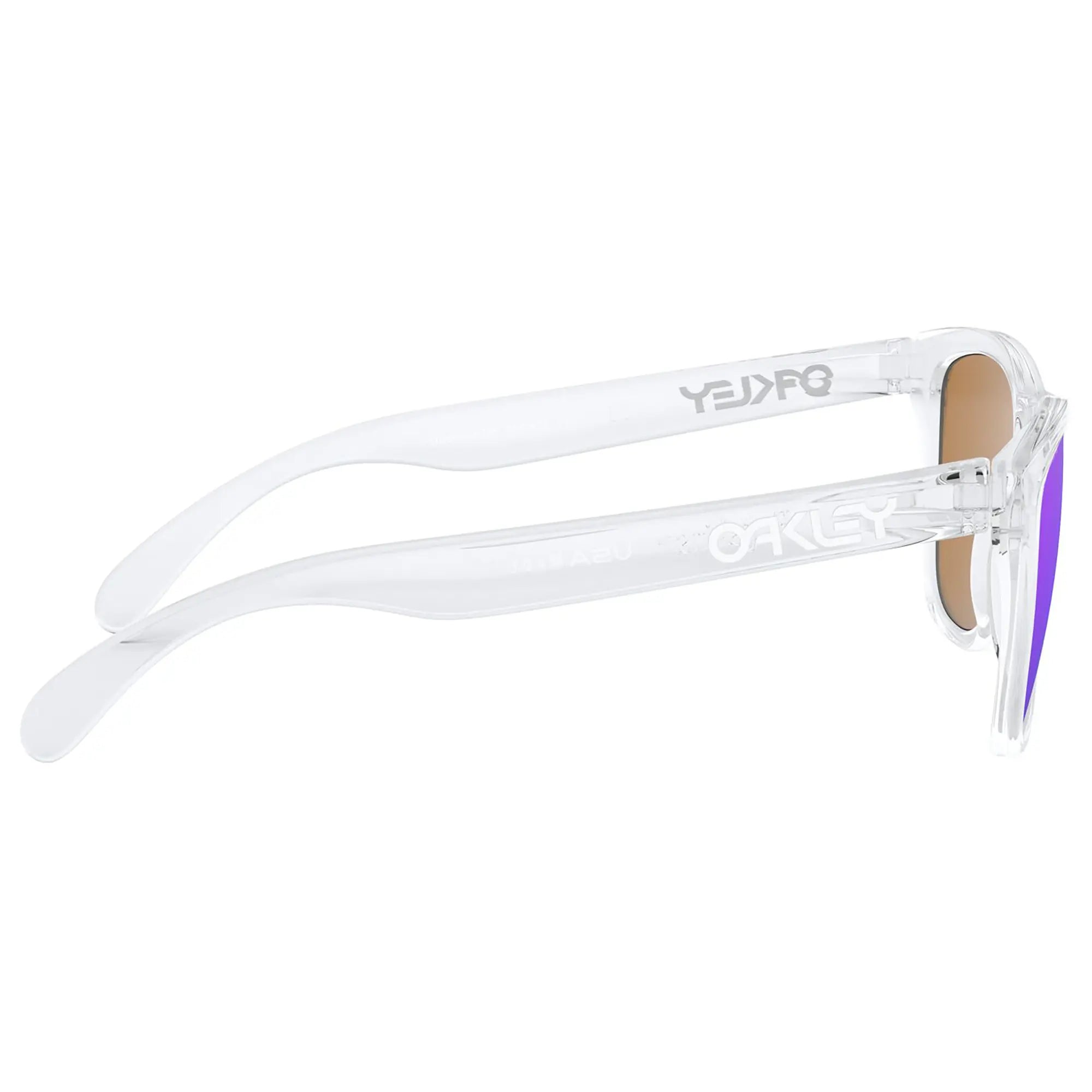 Oakley Frogskins Sunglasses Polished Clear / Prizm Violet Lens - FREE UK Shipping, FREE 365 Day Returns | Moto Central