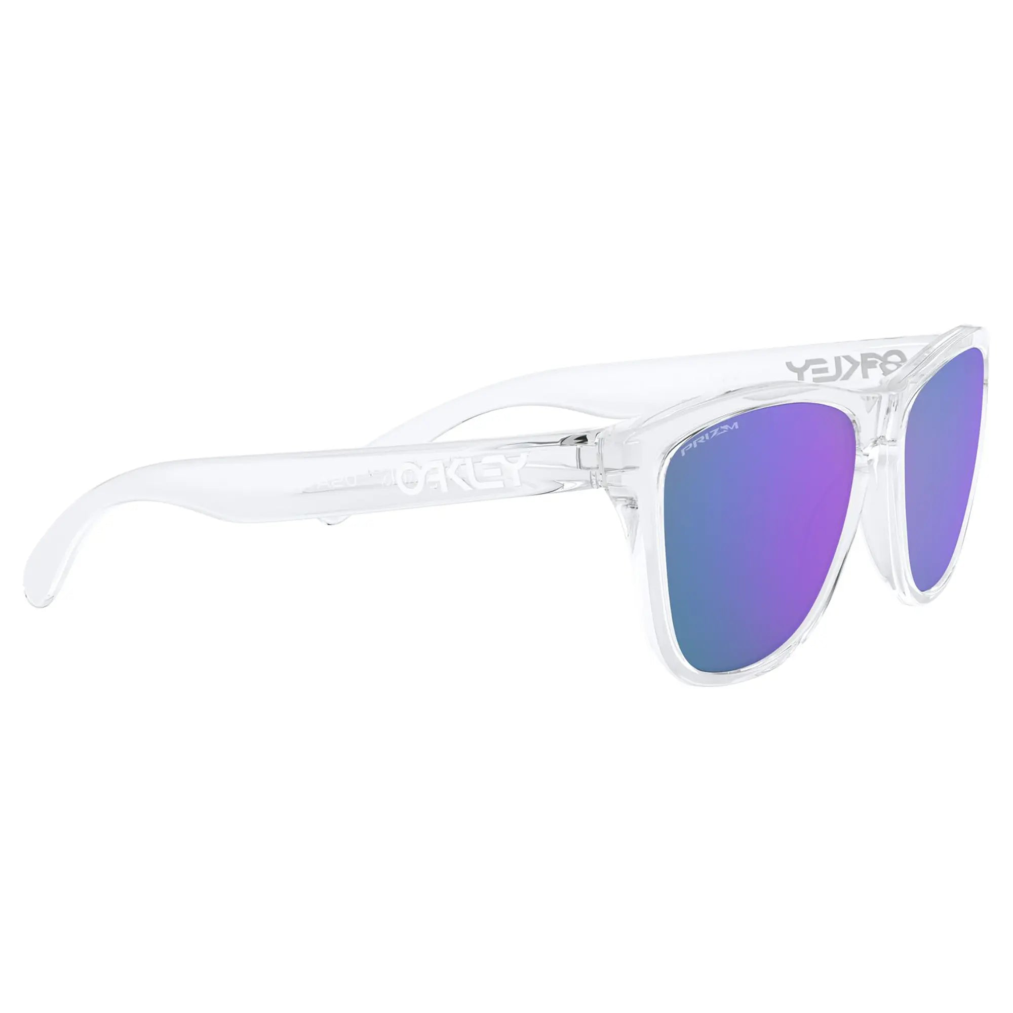 Oakley Frogskins Sunglasses Polished Clear / Prizm Violet Lens - FREE UK Shipping, FREE 365 Day Returns | Moto Central