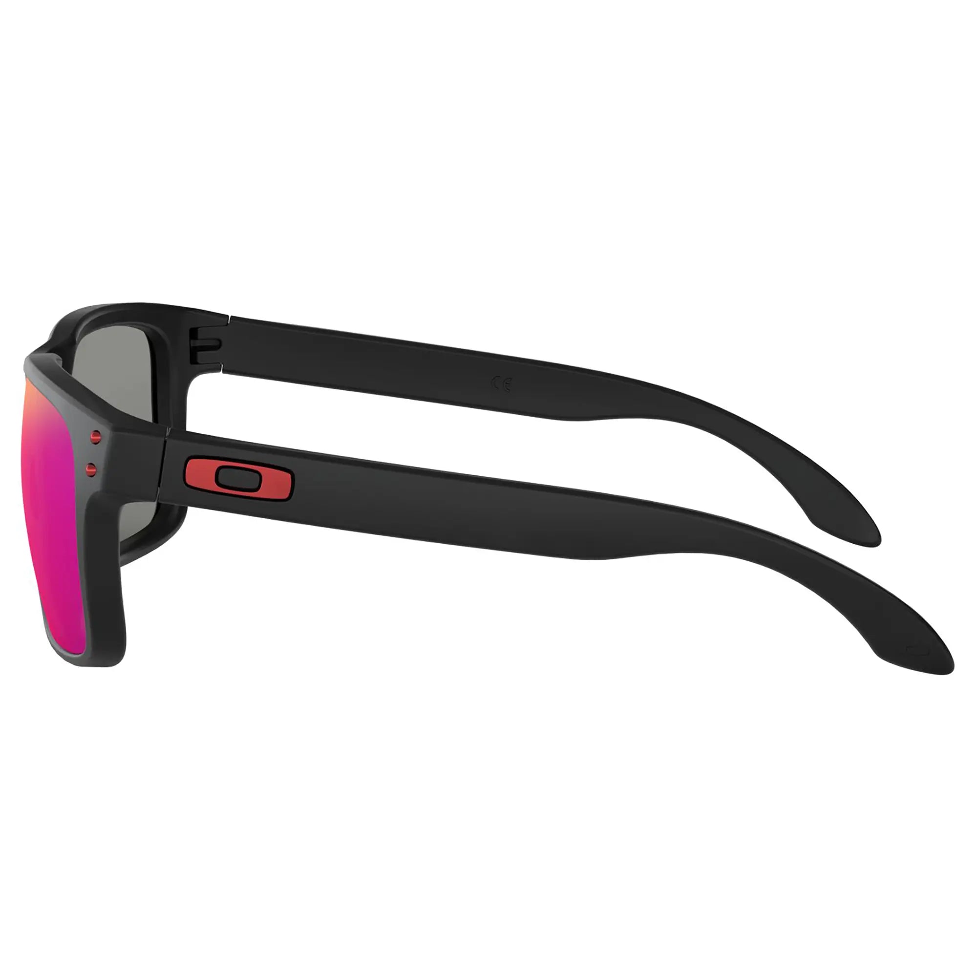 Oakley Holbrook Sunglasses Matt Black / Positive Red Iridium Lens - FREE UK Shipping, FREE 365 Day Returns | Moto Central